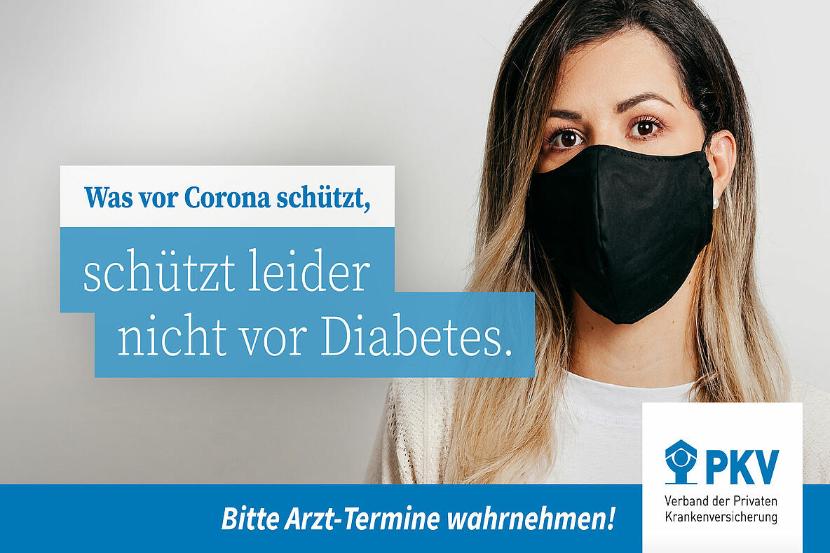 Maske schützt leider nicht vor Diabetes.