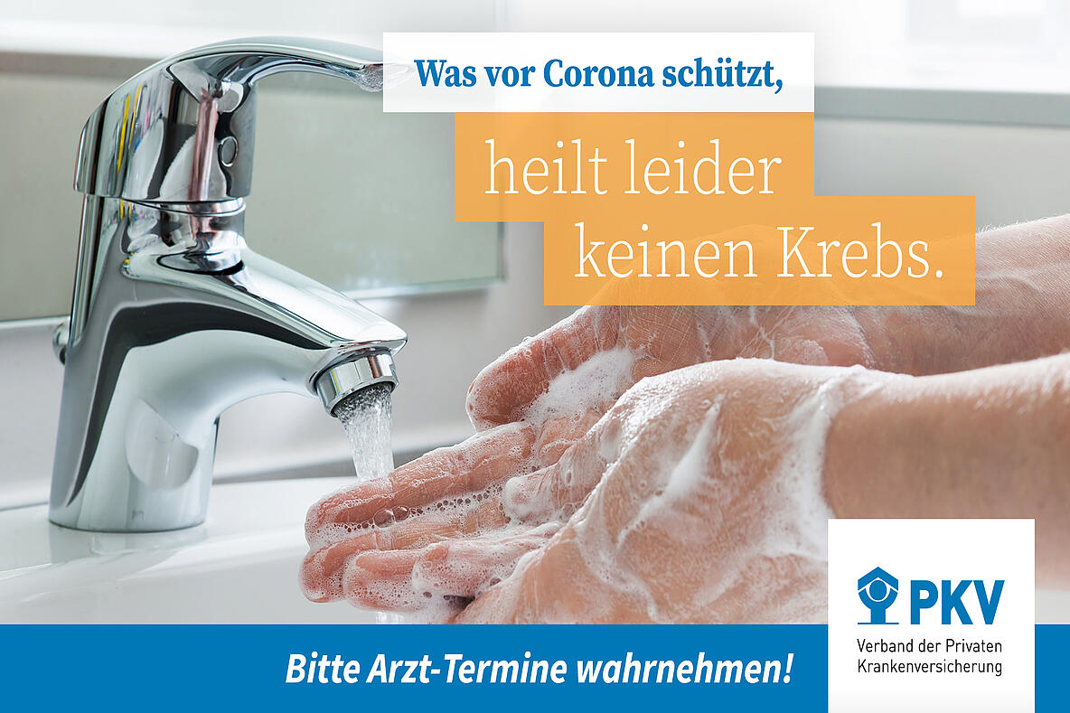 Kampagnen-Motiv "Was vor Corona schützt, heilt leider keinen Krebs"